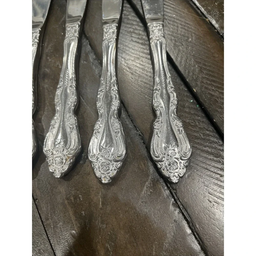 Reed & Barton BAROQUE Stainless‎ Select Modern Solid Dinner Knives Knife 4 Piece